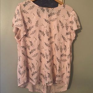 Loft short sleeve button back blouse